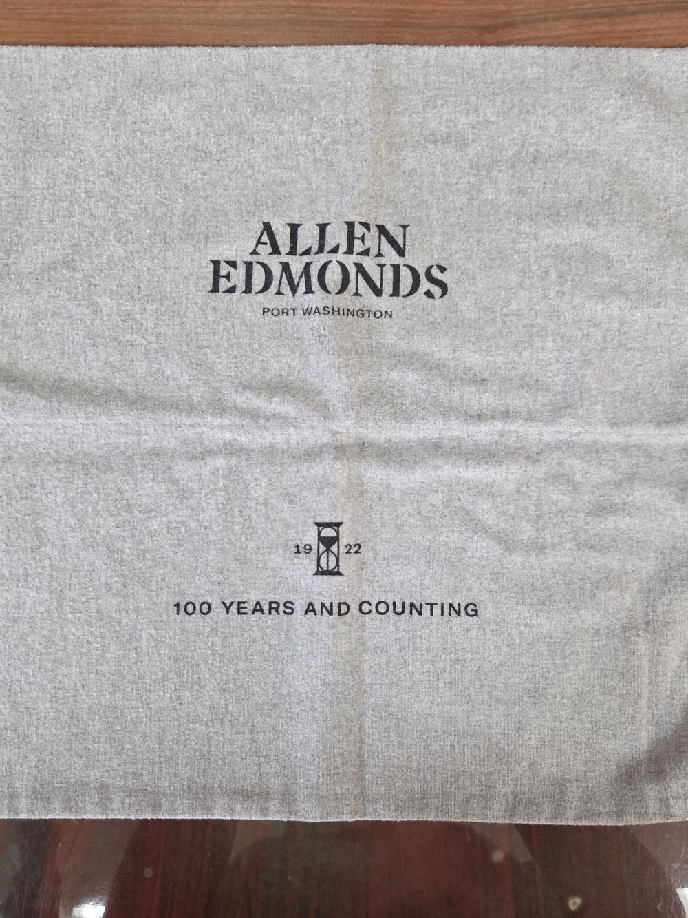 Allen Edmonds Gray Felt Dust Bag with Logo 15"x16.5" Shoes Storage